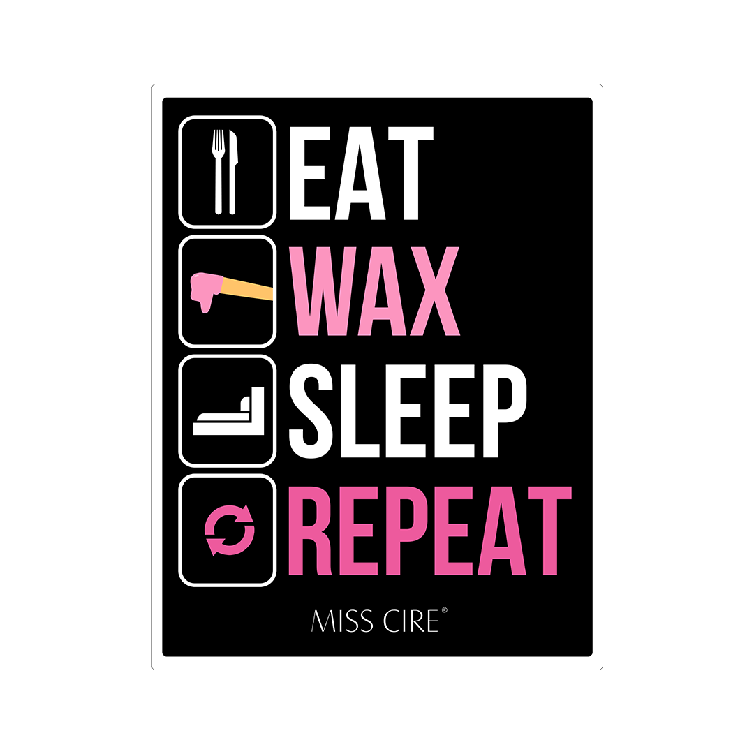 Eat- Wax- Sleep- Repeat Wax - Warmer Magnet - 3" x 1.87"